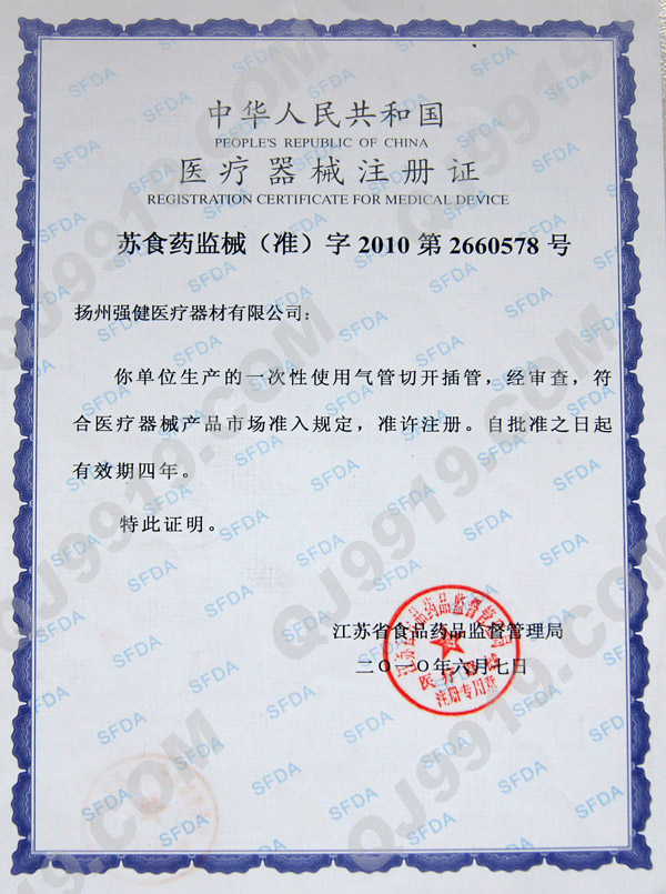 一次性使用氣管切開插管 Disposable tracheostomy cannula